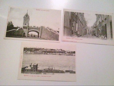 Set aus drei AK's. Quebec. La Porte de Kent. Little Champlain Street. Vue prise 