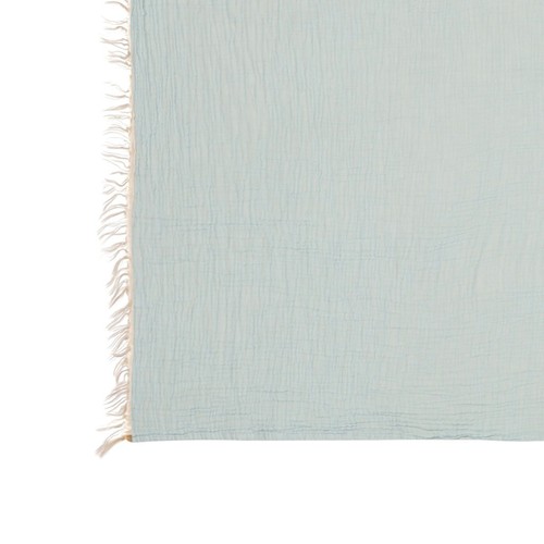 47" X 60" Aqua Cotton Woven Turkish Towel Throw Blanket with Fringe - Picture 4 of 10
