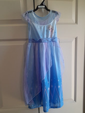 Girls Disney Frozen Elsa Nightgown Dress Blue Tulle Costume Sleepwear NWT 4-5