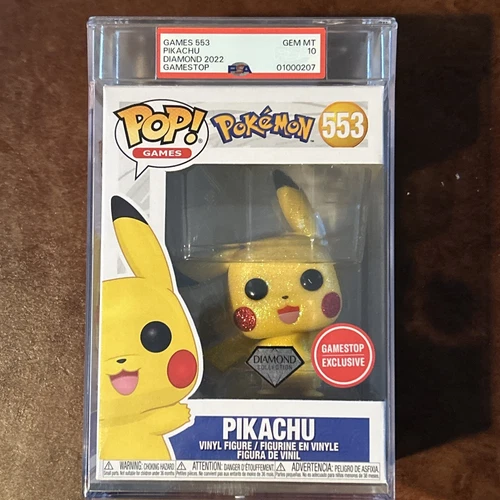 2024 Pokemon Funko Pop! Games GameStop Diamond Pikachu PSA Gem Mint 10 Rare