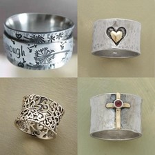 20Pcs Wholesale Lots Jewelry Hollow out Simple Fashion Vintage Handmade Ring