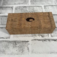 Costa Del Mar Brown Tan Wood Flip Cork Sunglasses Hard Case Holder CASE ONLY