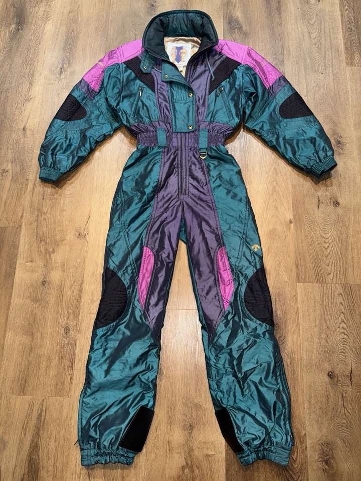 Traje de esquí Descente traje de nieve de una pieza babero de nieve vintage años 90 retro Apres para mujer 8 Foto 3 de 4
