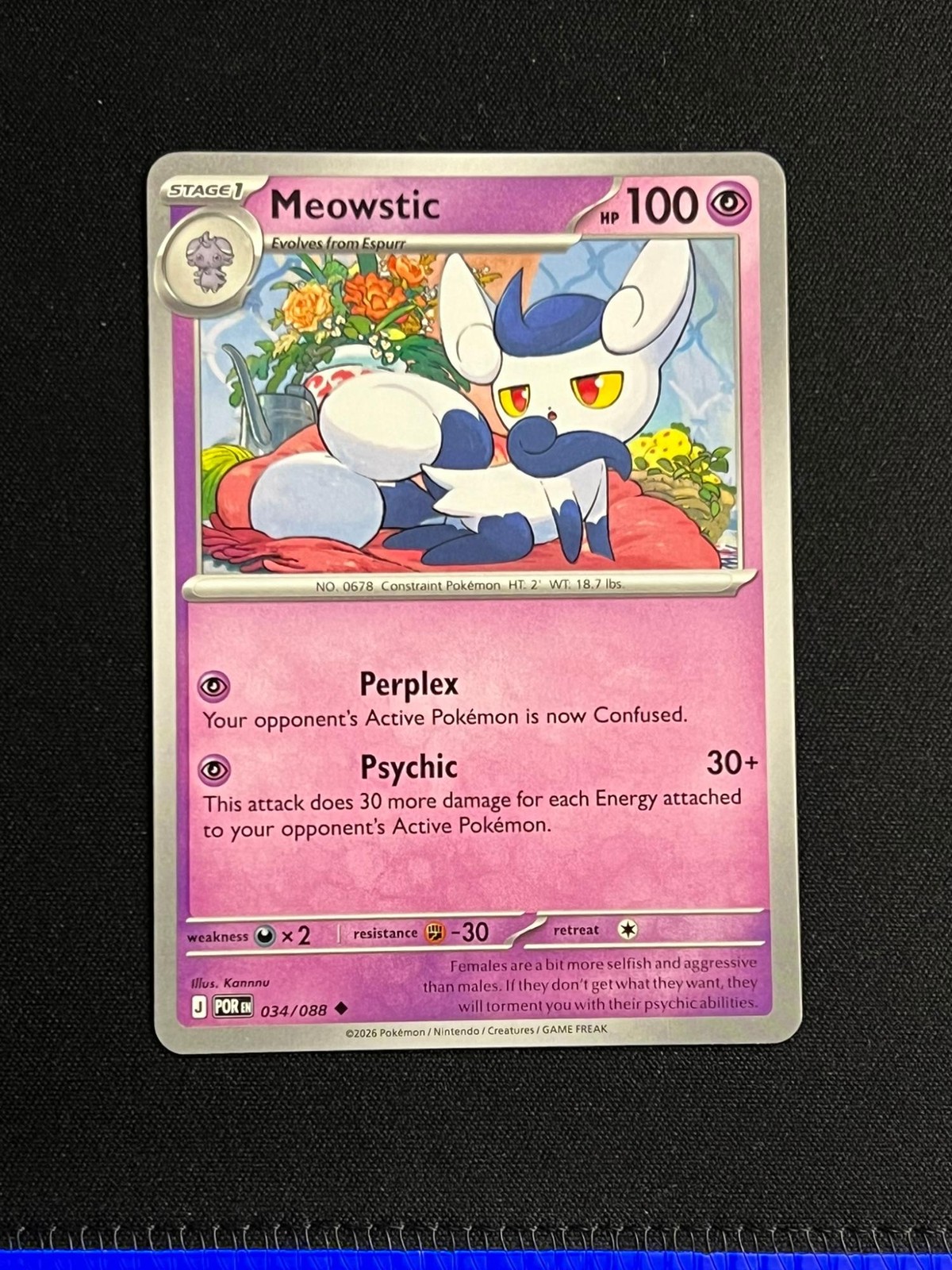 Meowstic 034/088, Perfect Order, Pokemon - NM