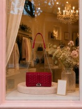 Rebecca Minkoff Love- Quilted Shoulder Bag- Scarlet red