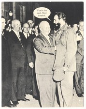 Nikita KHRUSCHEV Meets Fidel CASTRO 1960s Russia Cuba POLITICAL HUMOR Postcard