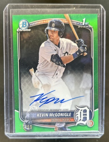2025 Bowman Kevin McGonigle Chrome Auto Green Refractor 1st Prospect #/99 Tigers