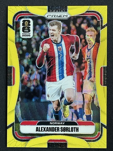 Alexander Sorloth 2026 Panini Prizm FIFA World Cup Fluorescent Yellow Wave /180