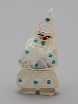 Colvin Peina (d) Mother-of-Pearl Zuni Corn Maiden Fetish