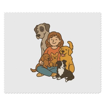 2 Mikrofaser-Gläser-/Brillenputztücher ''Dog Lady Pet Lover'' (LC00034482)