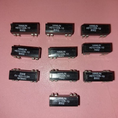 HAMLIN HE721 C005-10 - Reed Relais im DIL-Gehäuse 5 Volt , Ein x Um , (10 Stück)