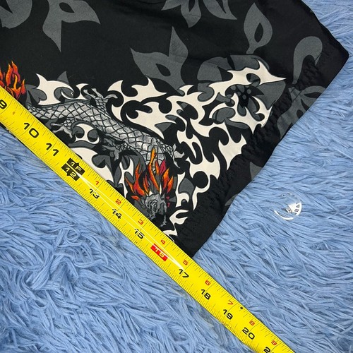 VINTAGE Dragon Swim Trunks Shorts Size 8 Youth Boys Black Gray Y2K - Picture 8 of 10