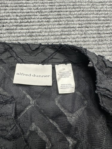 Alfred Dunner Shirt Womens 14 Textured Sheer Button Up Long Sleeve Blouse Top - Picture 7 of 11