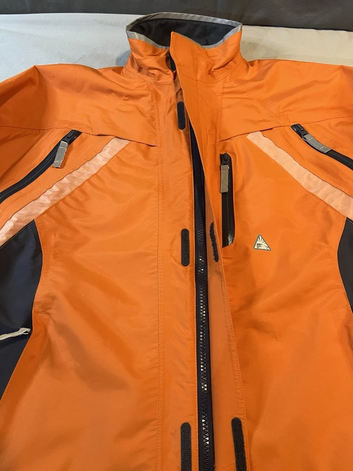 Men’s Orange Cyclite Hard shell Jacket Reflective Waterproof XS - Image 3 of 4