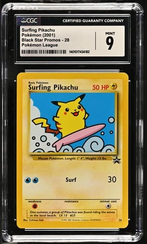 Pokemon Surfing Pikachu Black Star Promos 28 Pokemon League CGC 9 Mint