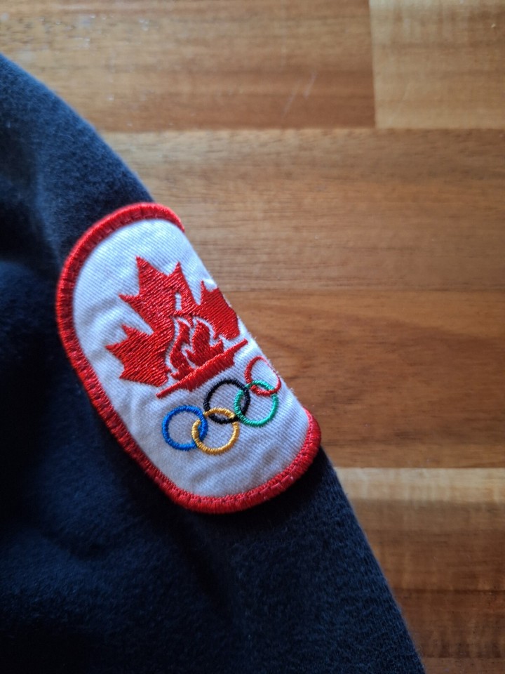 Team Canada 2010 Olympics Full ZIp Embroidered Hoodie Blue Women