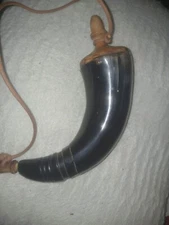 Vintage Black Powder Horn /w Plug