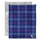 MLB Team Color Plaid Faux Fur Reverse Throw Blanket (Los Angeles Dodgers)