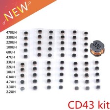 65PCS 13Values CD43 SMD Power Inductor Assortment Kit 2.2UH-470UH Chip Inductors