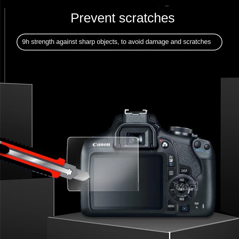 2PCS LCD Screen Protector Tempered Glass for Canon EOS Rebel T7 T6 T5 Camera - Image 2 of 4