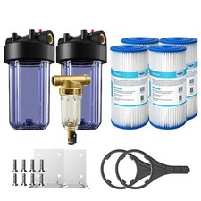 10 Inch Clear Big Blue Whole House Water Filter Housing 10" x4.5" Pleated System