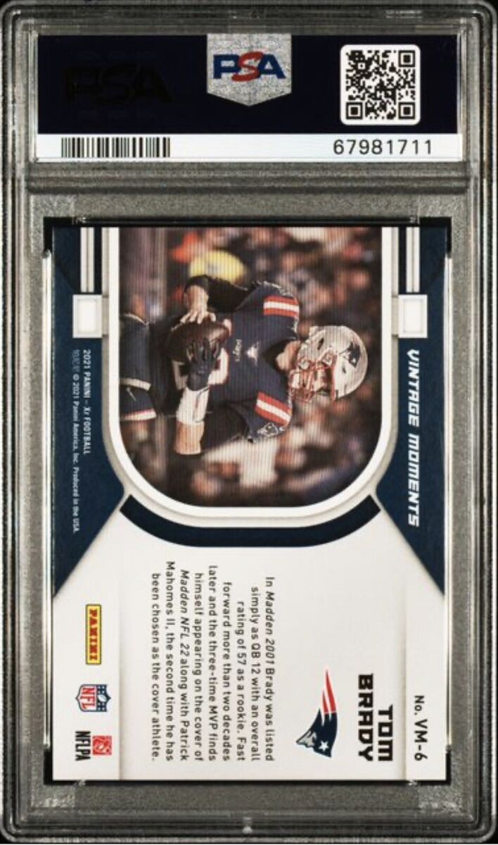 2021 panini xr tom brady vintage moments-white psa 9 #05/25 2021 panini xr tom brady vintage moments-white psa 9 #05/25