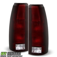 1988-1999 Chevy Silverado Ck Tahoe Suburban Gmc Sierra Red Smoked Tail Lights