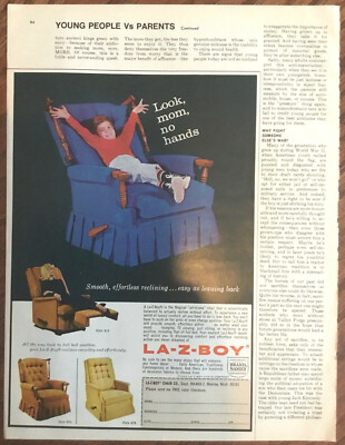 La-Z-Boy furniture ad 1969 orginal vintage 1960s art print retro