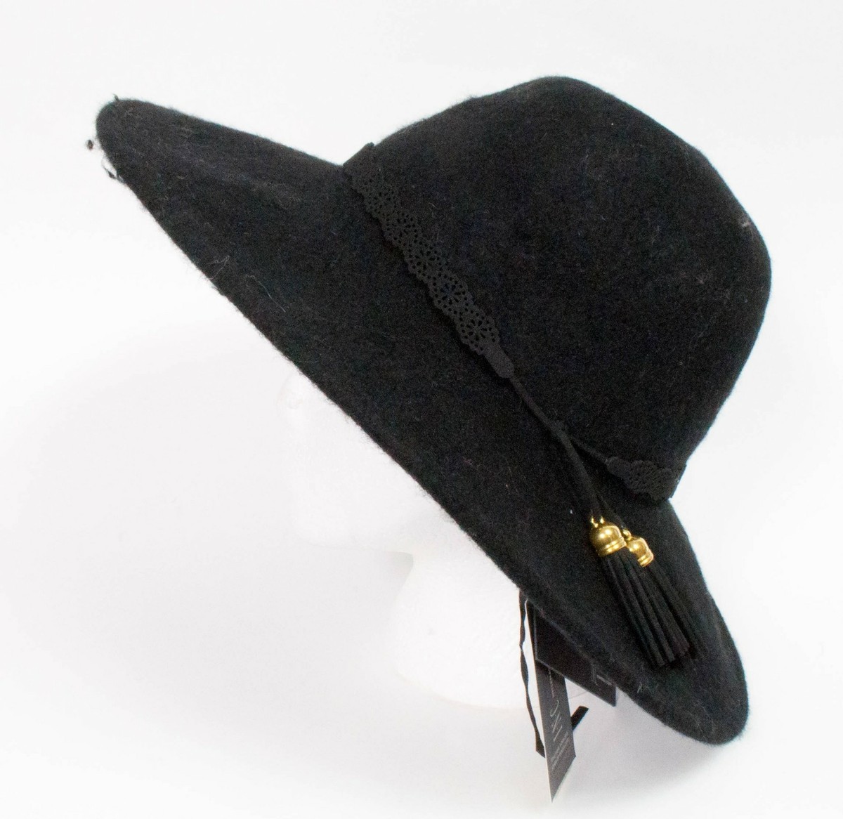 INC International Concepts Womens Wool Tassel Floppy Hat 