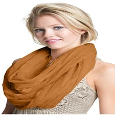 Gold Mobius Infinity Scarf Snood Cowl Circular Tube Shawl Stole Pashmina **NEW**