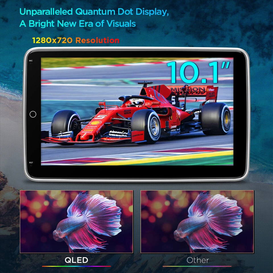 Double 2DIN Rotatable 10.1'' Android 12 8Core 64G DSP Car Stereo Radio GPS Wifi - Image 4 of 4