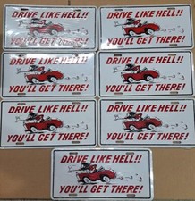 7x Metallschild Drive like Hell Offroad Off Road SUV Sportwagen Cabrio