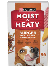 Purina Moist Meaty Burger with Cheddar Cheese Flavor Dog Food, 36 Pouches