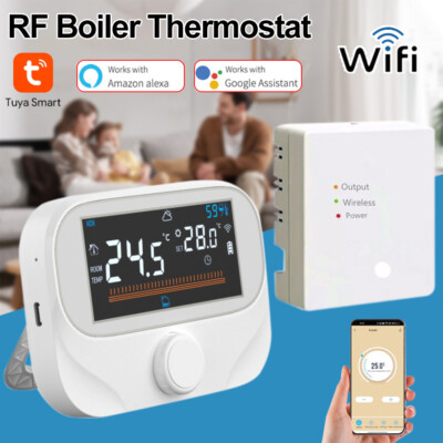 RF Boiler Thermostat For Tuya Wireless Wifi Programmable Room Thermostat USB LCD