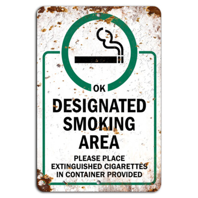 Designated Smoking Area Rustic Sign