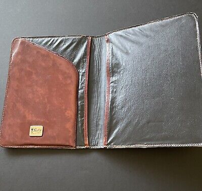 SCULLY Leather Agenda PLANNER Notebook Portfolio Organizer Brown ITALY  Vintage