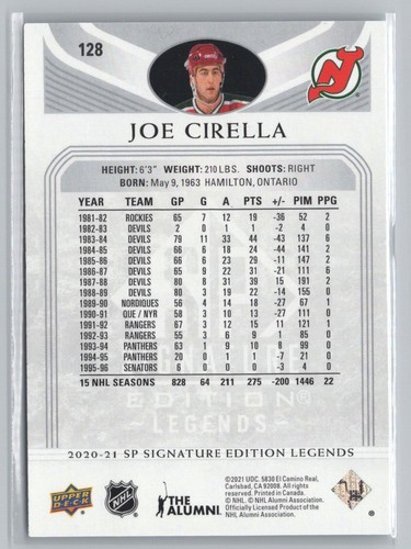 2020-21 SP Signature Edition Legends Joe Cirella #128 D - Picture 2 of 2
