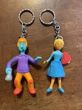 1999 McDonald's Doug The Movie Happy Meal Toys Key Chains - Skeeter and Patti