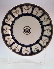 MAPPIN & WEBB porcelain plate with Patiala princely state coat of arms , India