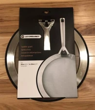 10.25" to 12" Stainless Steel & Silicone LE CREUSET Splatter Guard for #26 #30
