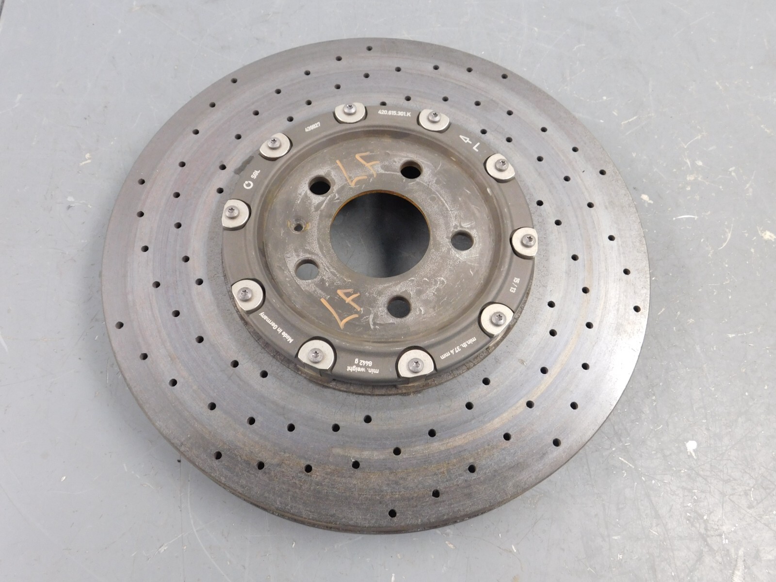 2013 Lamborghini Gallardo LP570-4 SL LF Carbon Ceramic Brake Rotor #3617 X8