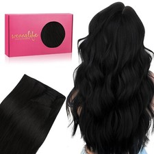 Extensiones De Cabello Humano Real Negro Pelo Human Hair Extensions Black NUEVO