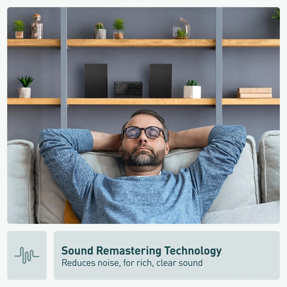 Compact Stereo System with CD Player, Bluetooth, FM Radio and USB with Bass and  - Image 3 of 4