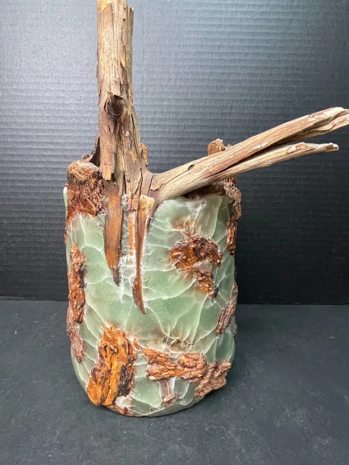 Handmade Nature-Inspired Translucent Green Material Tree Trunk Candle - Image 3 of 4