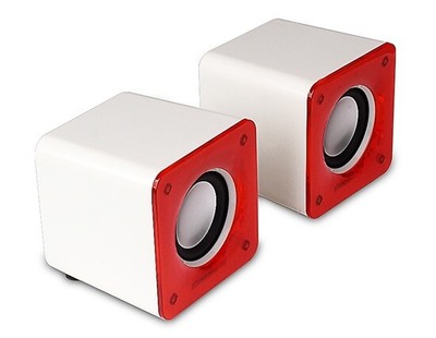 red pc speakers