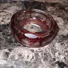 Vintage Deep Ruby Red Glass Ashtray 4” Deep Ashtray Heavy Glass