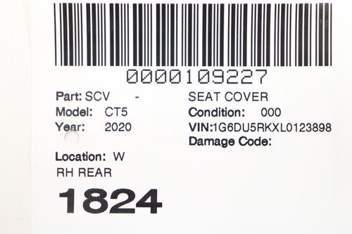 2020-2025 CADILLAC CT5 REAR RIGHT SEAT CUSHION BOLSTER TRIM COVER OEM BLACK_HXR - Picture 16 of 16