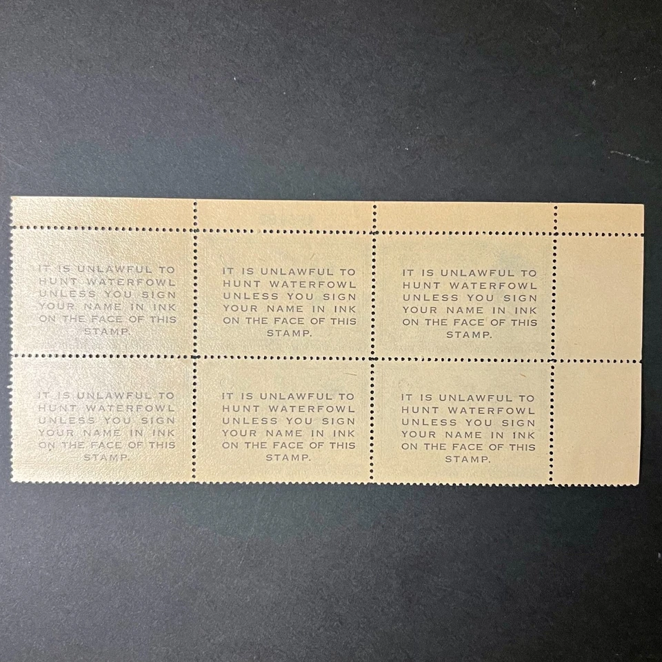 1955 US #RW22 - Federal Duck Stamps, Plate No Block of (6), Blue Geese, OG, MNH - Image 2 of 4