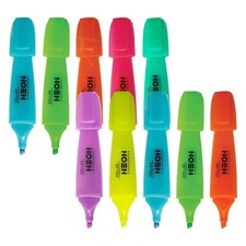 DOLLAR Neon 5.0mm Chisel Tip Multi Colours Premium Highlighter Pens 3-Point Grip