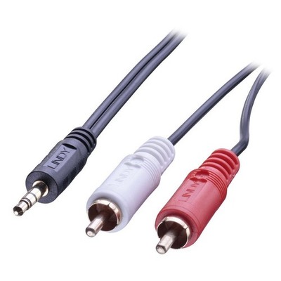 LINDY Audiokabel RCA 3.5mm/5m 2xRCA/3.5mm m/m verg (UK IMPORT) ACC NEW